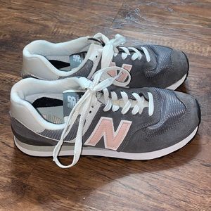Grey / Pink New Balance 574 Shoes, Size 9.5